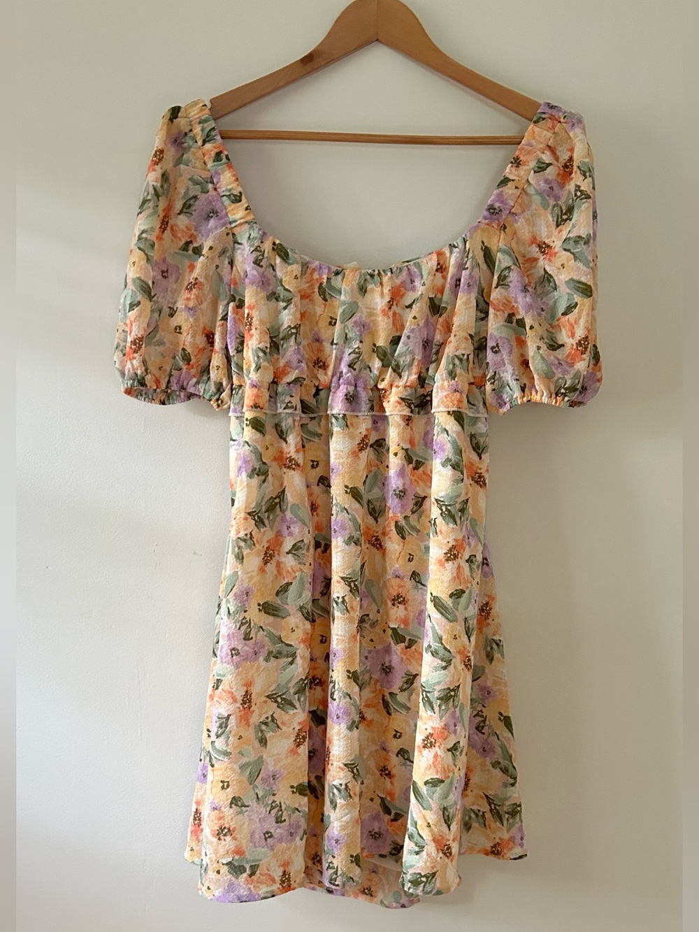 Lush Floral Puff-Sleeve Dress